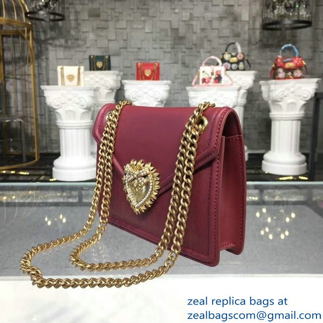 Dolce  &  Gabbana Medium Devotion Shoulder Bag Burgundy 2018